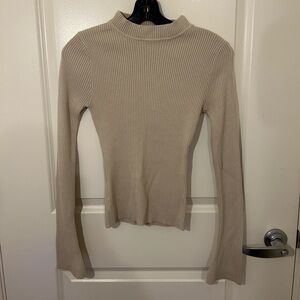 Together Ribbed Cream Long Sleeve Top